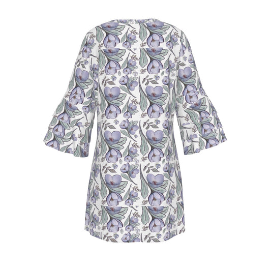 Women's Stacked Ruffle Sleeve Dress