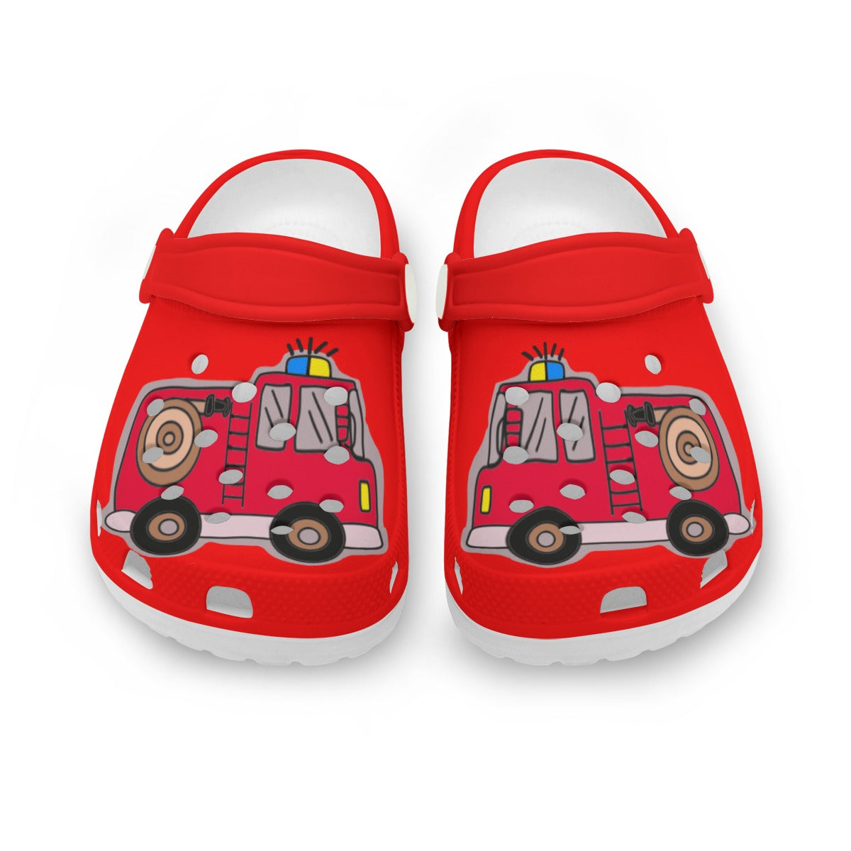 Children's Plastic Firetruck Shoes