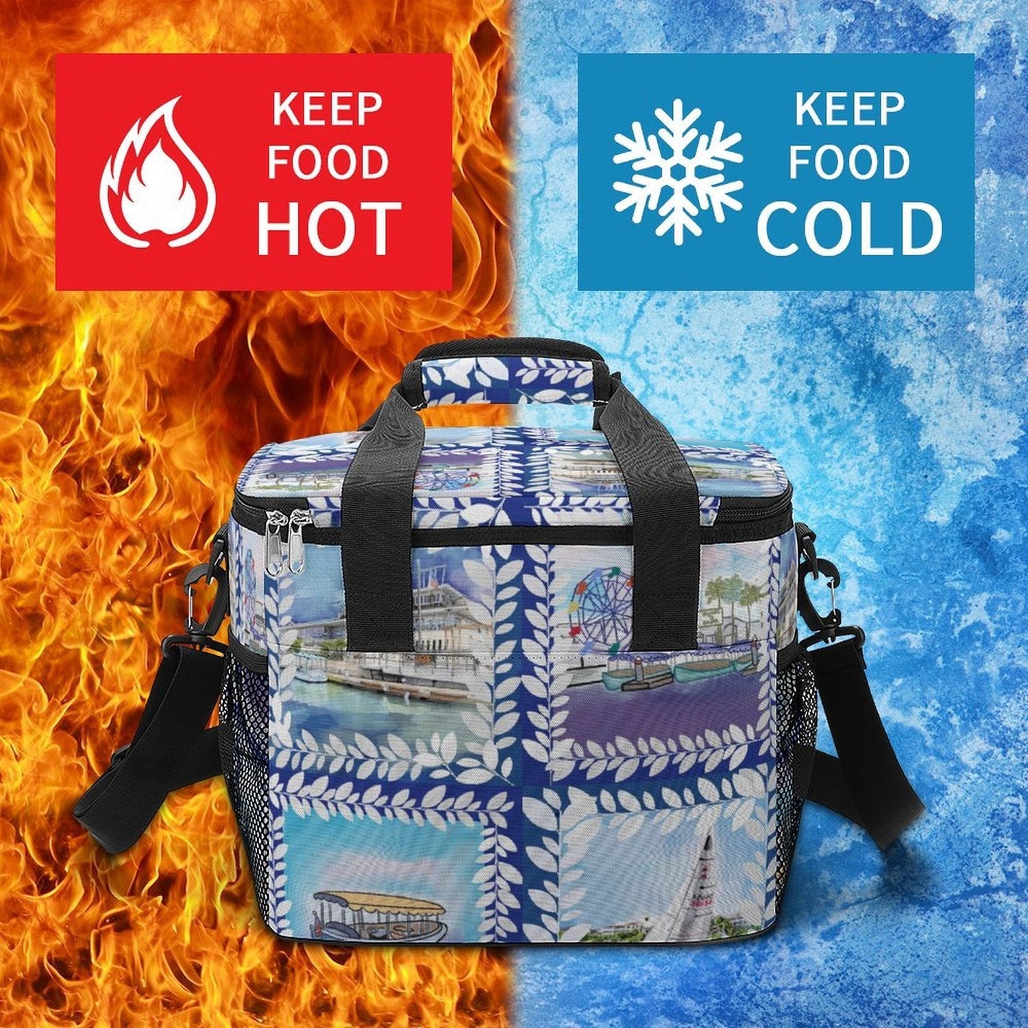 Custom Large Insulated Cooler Bag Thermal Tote With Shoulder