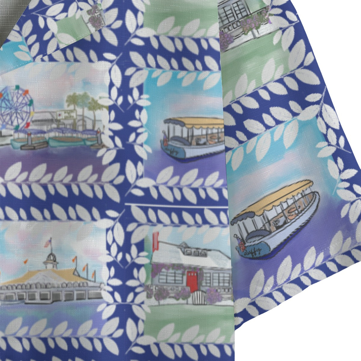 Men's Balboa Island Inspired Faux Linen Hawaiian Shirt