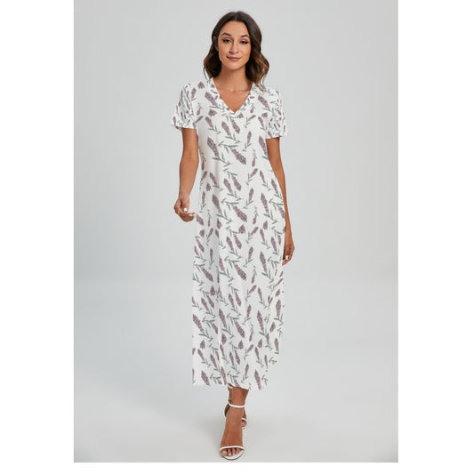 Pretty Aulani Women's V-Neck Floral Side Slit Dress - Perfect for Spring & Summer