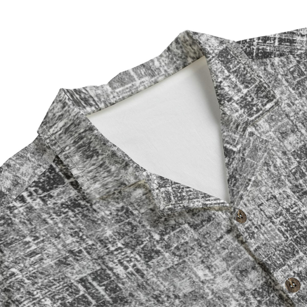 Men's Textured Hawaiian Shirt With Button Closure  Cotton poplin
