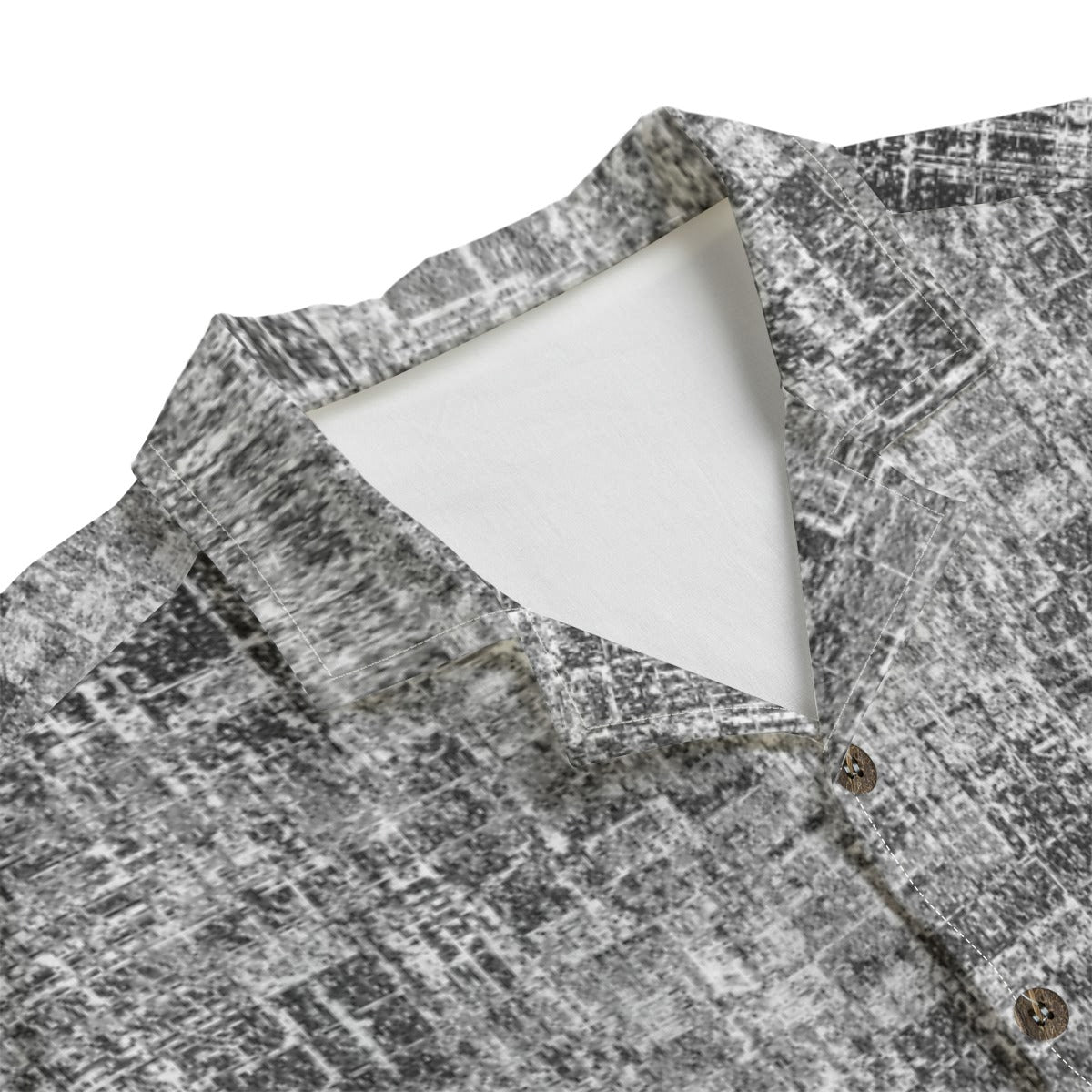 Men's Textured Hawaiian Shirt With Button Closure  Cotton poplin