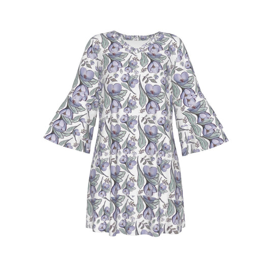 Women's Stacked Ruffle Sleeve Dress