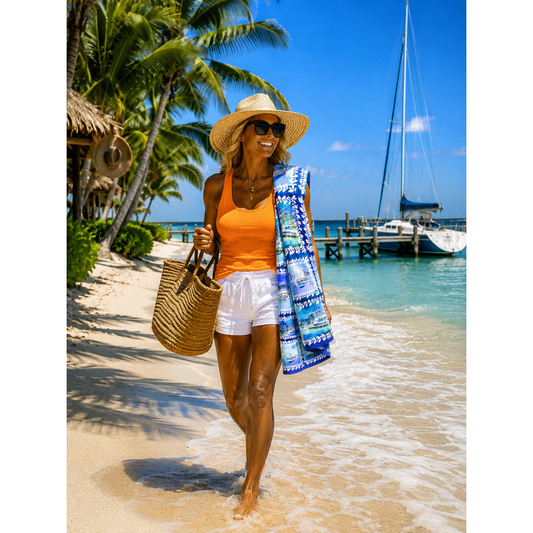 Beach Towel —  Nautical Yacht Club Inspired Design