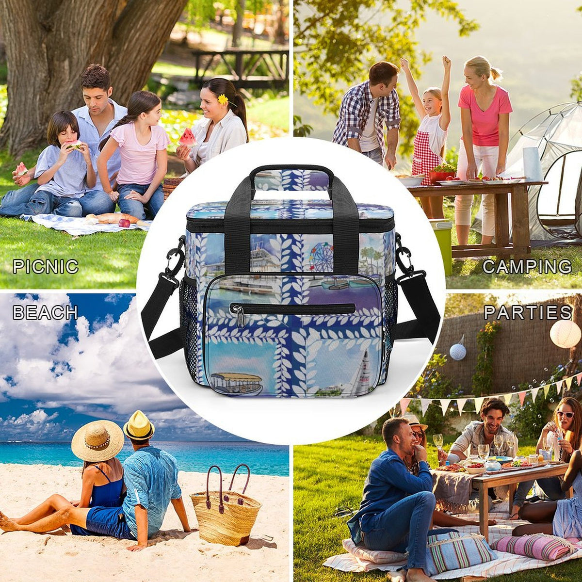 Custom Large Insulated Cooler Bag Thermal Tote With Shoulder