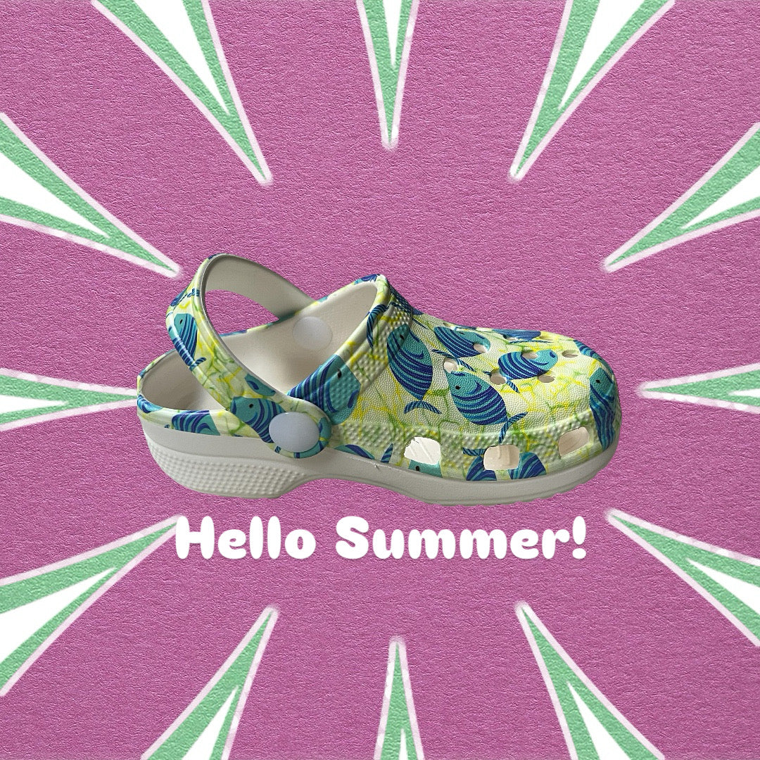 Pretty Aulani's Fun & Colorful Kids FIshy Summer Shoes for Beach & Pool