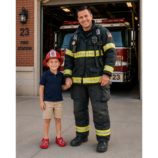 Children's Shoes - Plastic Firetruck Design