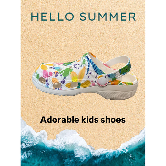 Children's Shoes - Colorful Plastic Hello Summer! Design