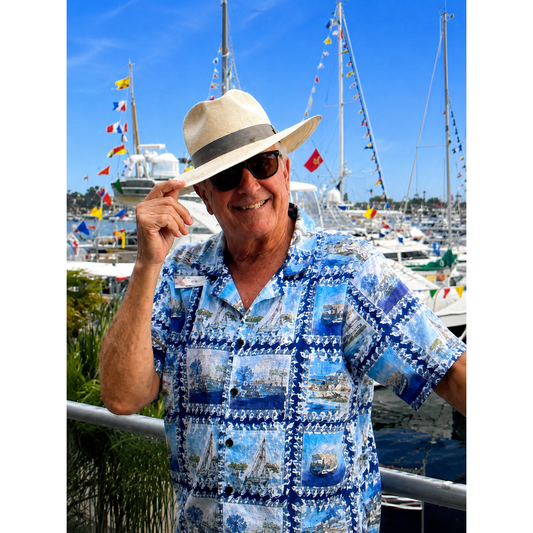 Men's Balboa Island Inspired Faux Linen Hawaiian Shirt