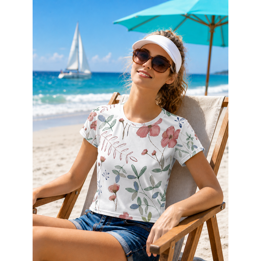 Botanical Print Crop Tee