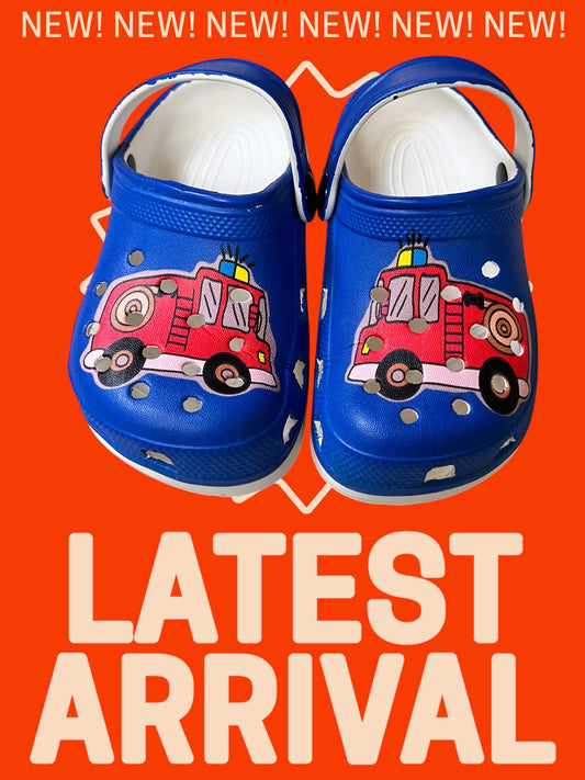 Children's Plastic Firetruck Shoes