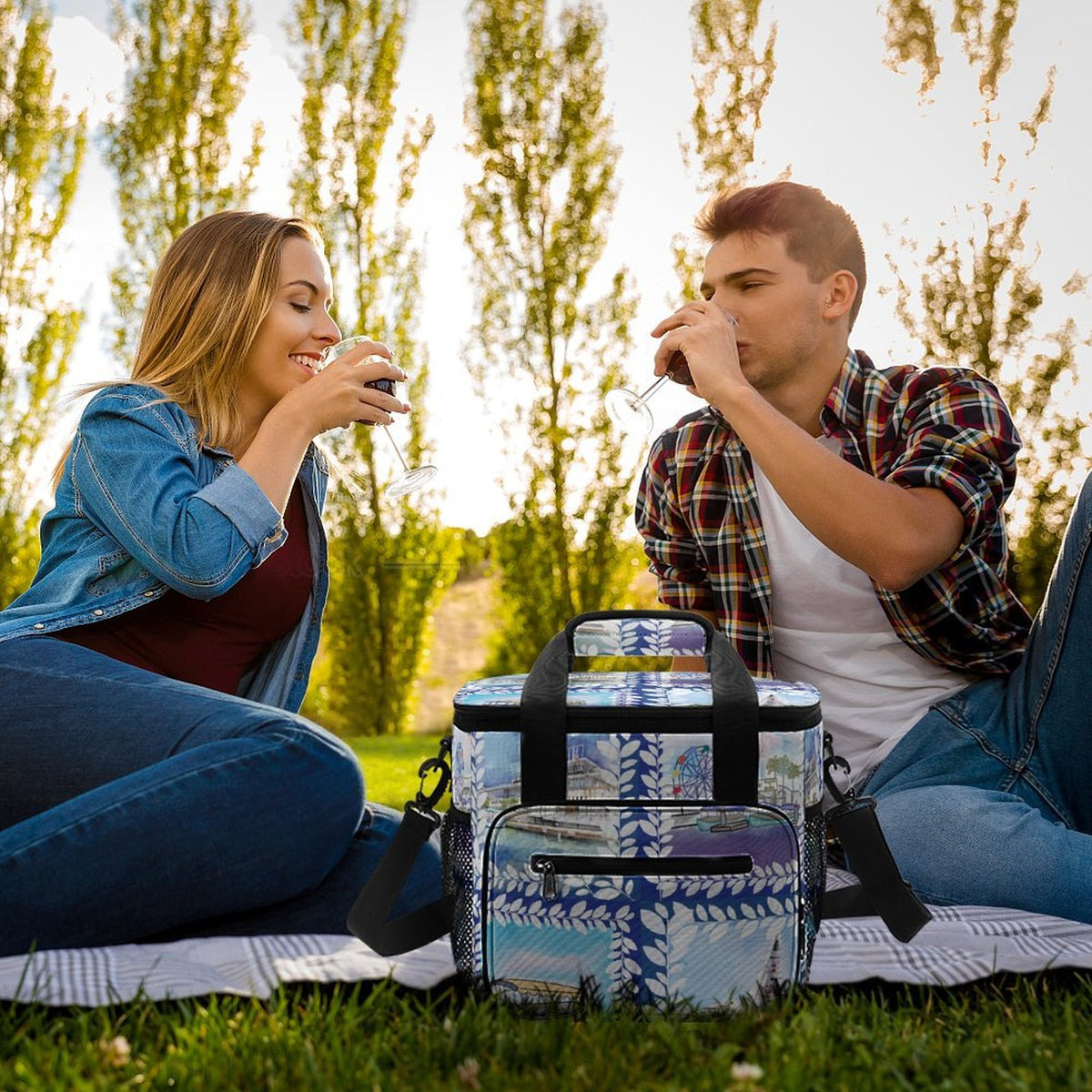 Custom Large Insulated Cooler Bag Thermal Tote With Shoulder