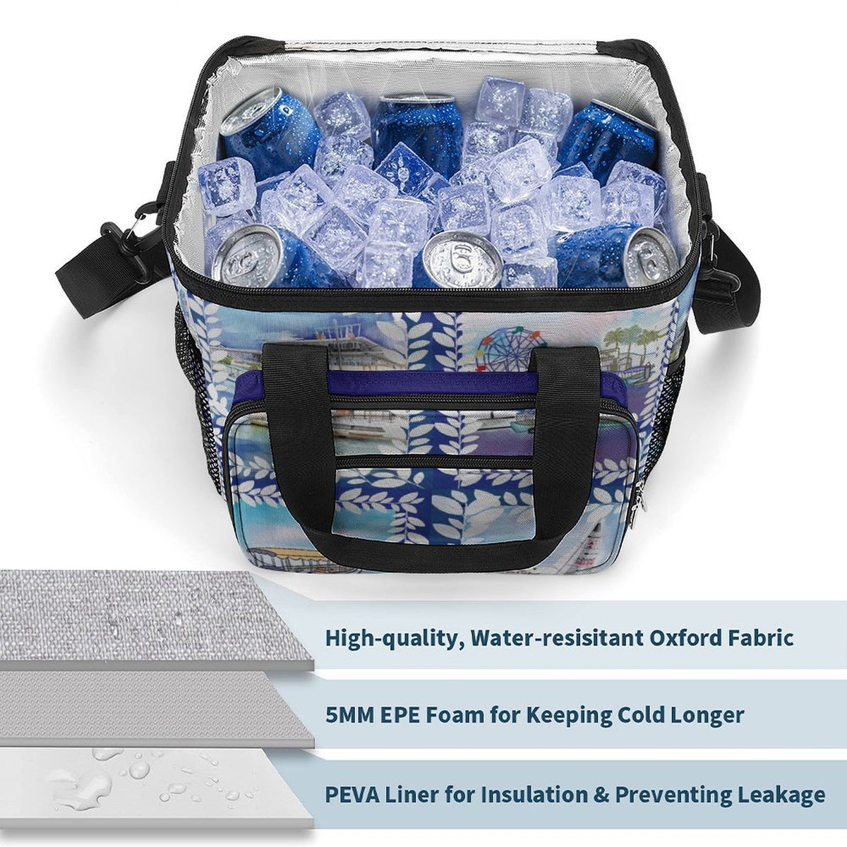 Custom Large Insulated Cooler Bag Thermal Tote With Shoulder